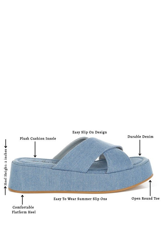 Karbi Denim Flatform Slip Ons - Loving It Shop