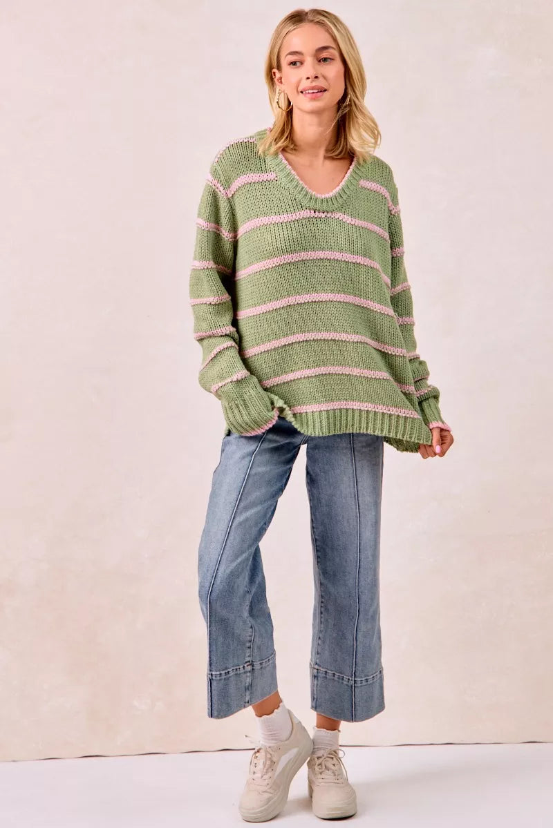 Striped Long Sleeve Sweater