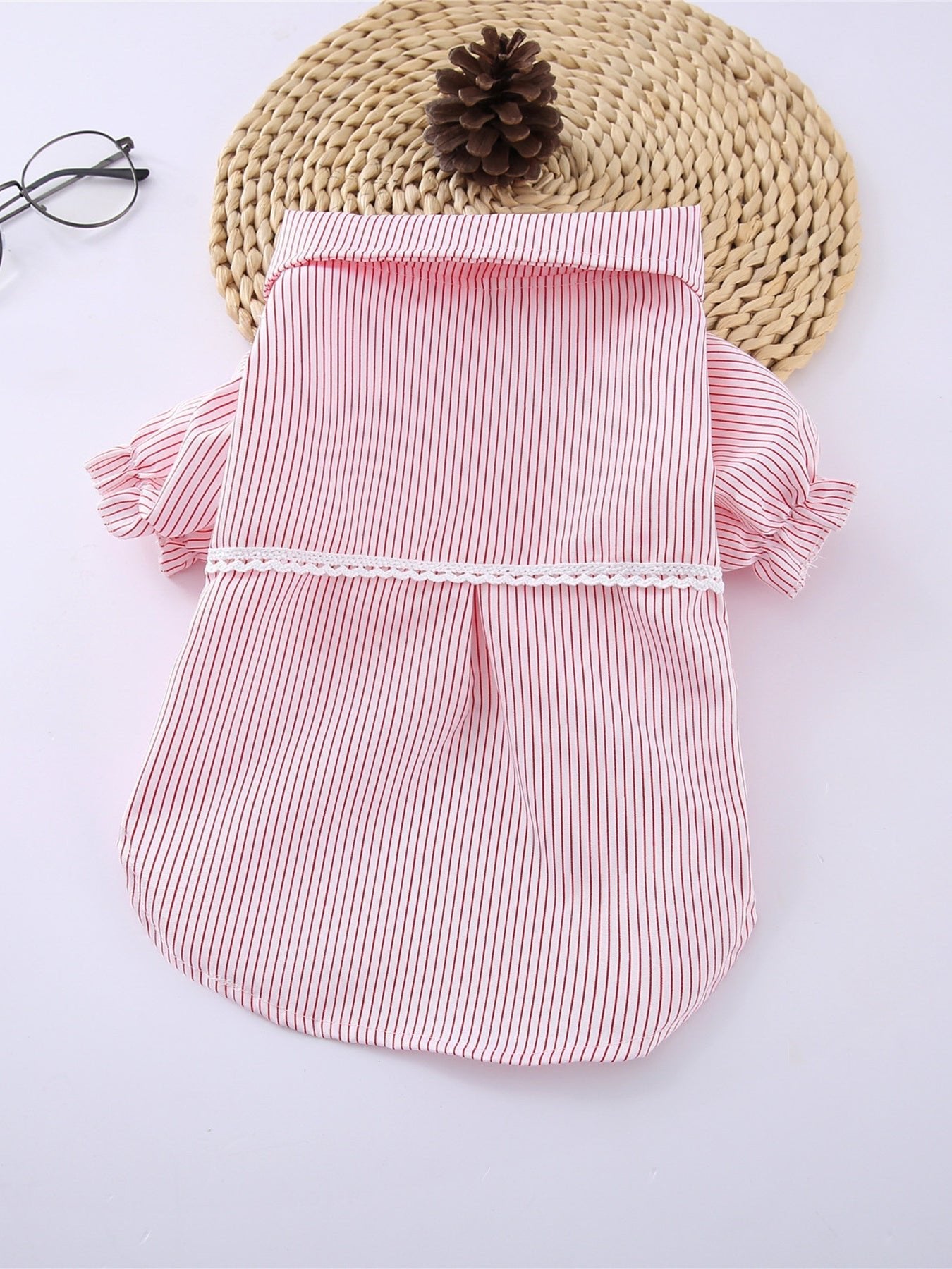 Striped Ruffle Pet Top with Bow - Loving It Shop