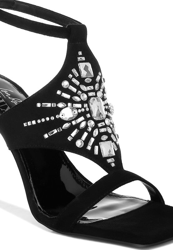 Warda Jeweled Shiny Stiletto Heels - Loving It Shop