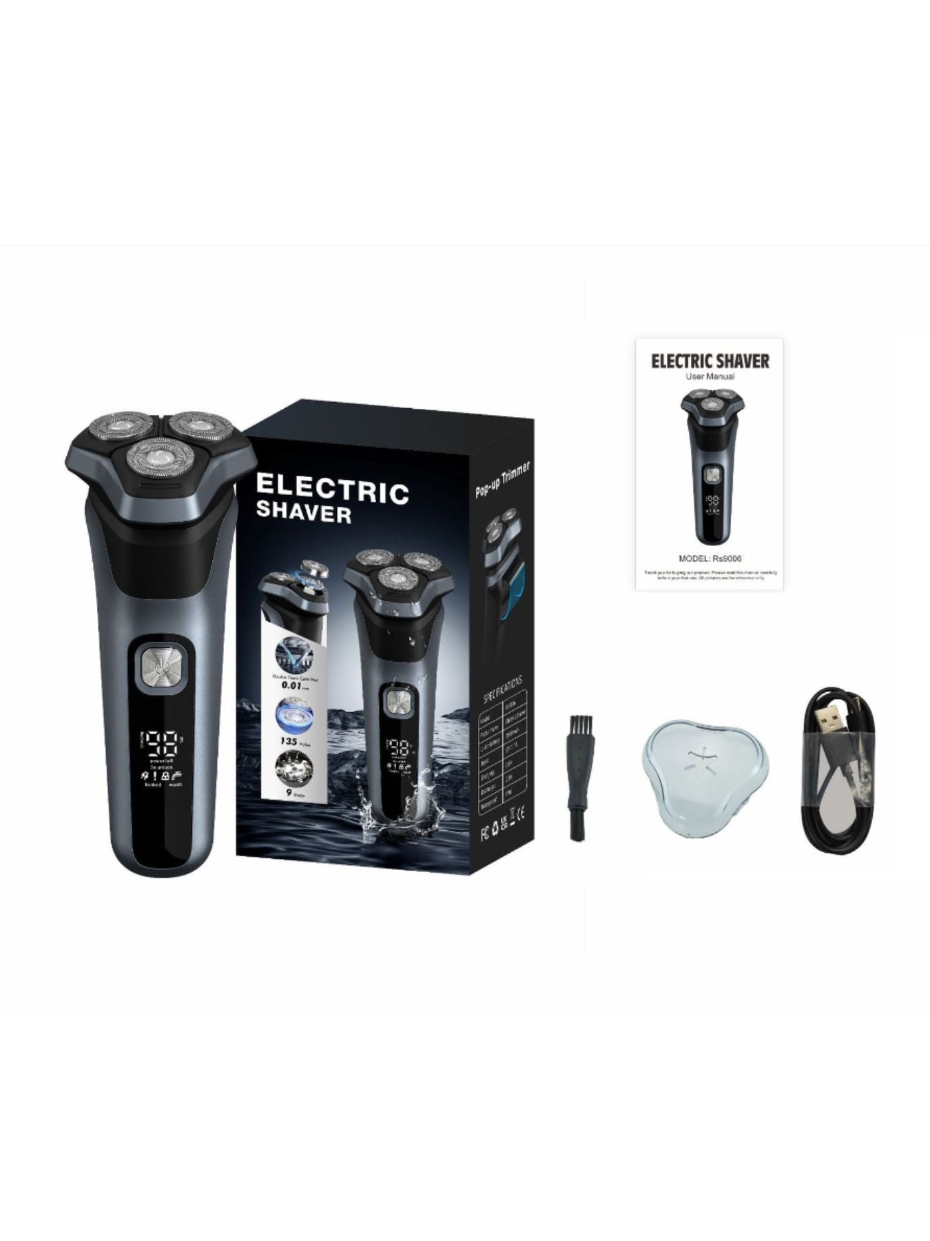Rechargeable Rotary Electric Shaver with LED Display - Loving It Shop