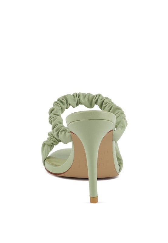 Qualie Ruched Strap Stiletto Sandals