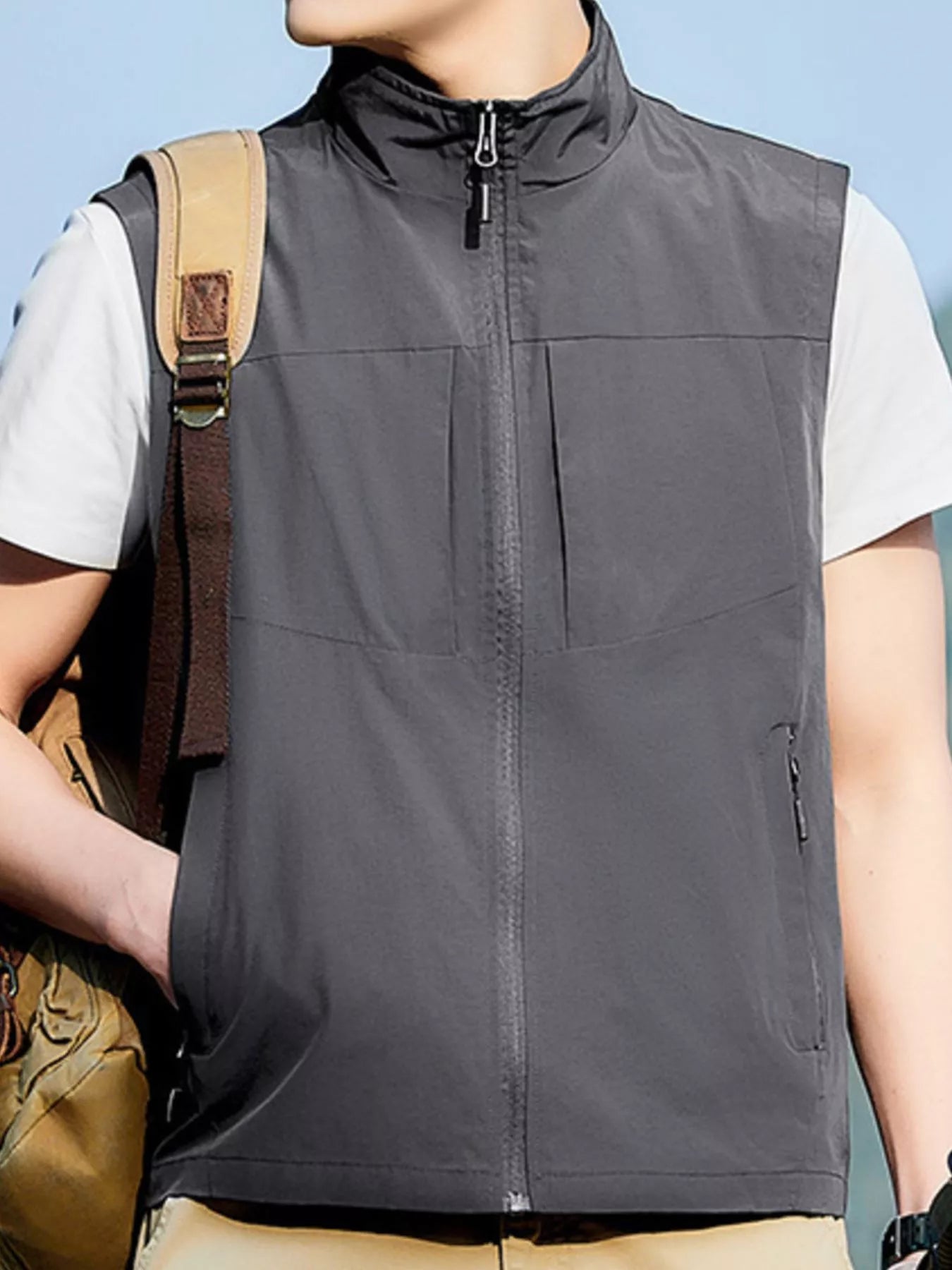 Men's Plus Size Lightweight Zip Up Vest - Loving It Shop