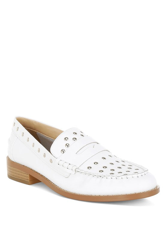 Oglavia Studs Embellished Leather Loafers