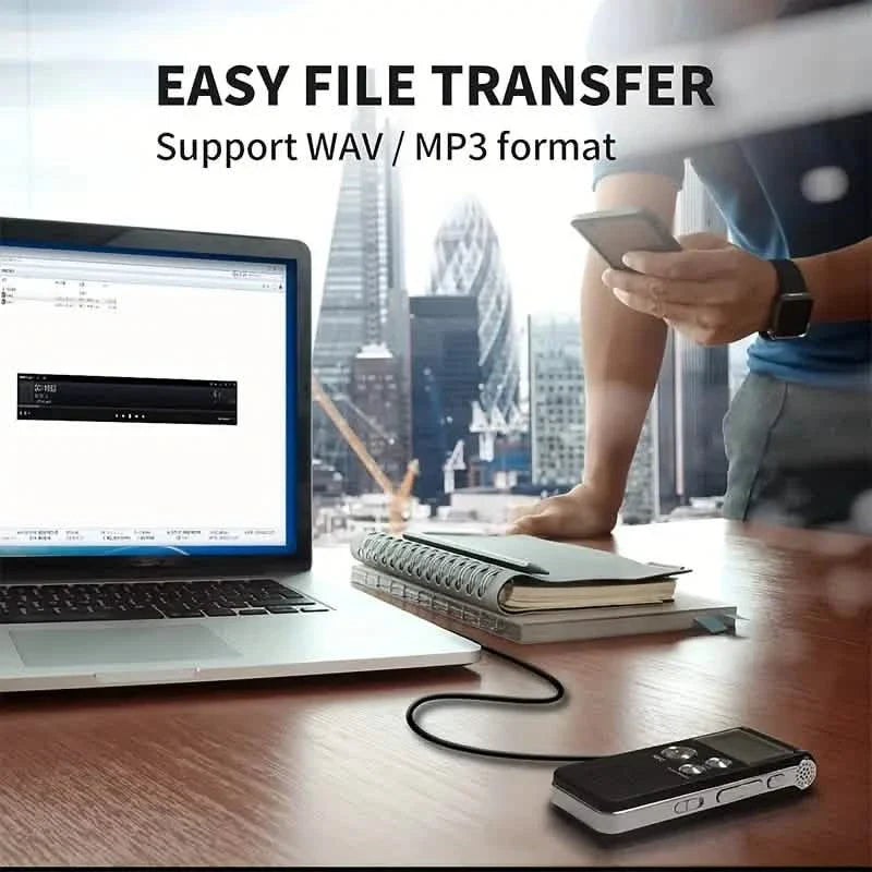 8GB Digital Voice Recorder &amp; MP3 Player – Portable Audio for Meetings &amp; Lectures