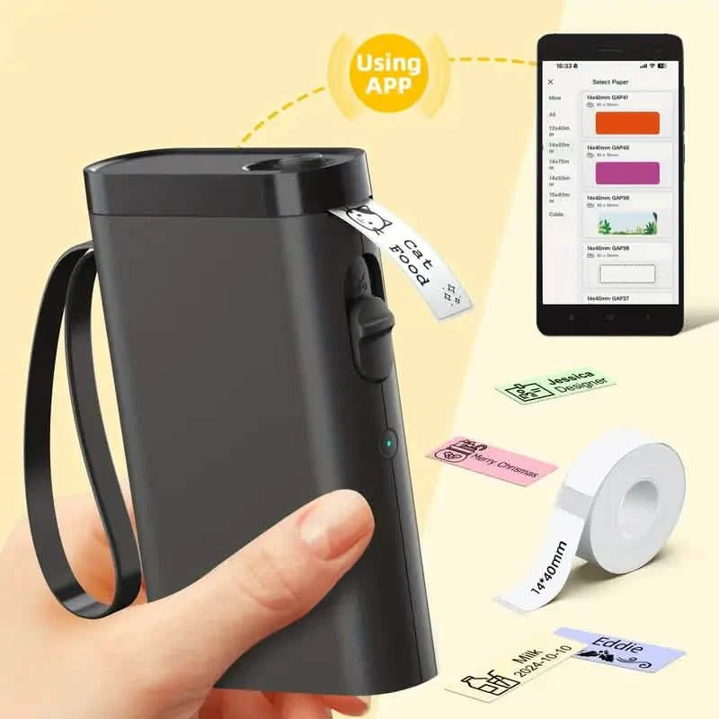 P21 Wireless Thermal Label Maker – Portable USB Printer with Paper Roll, Rechargeable &amp; Ink-Free