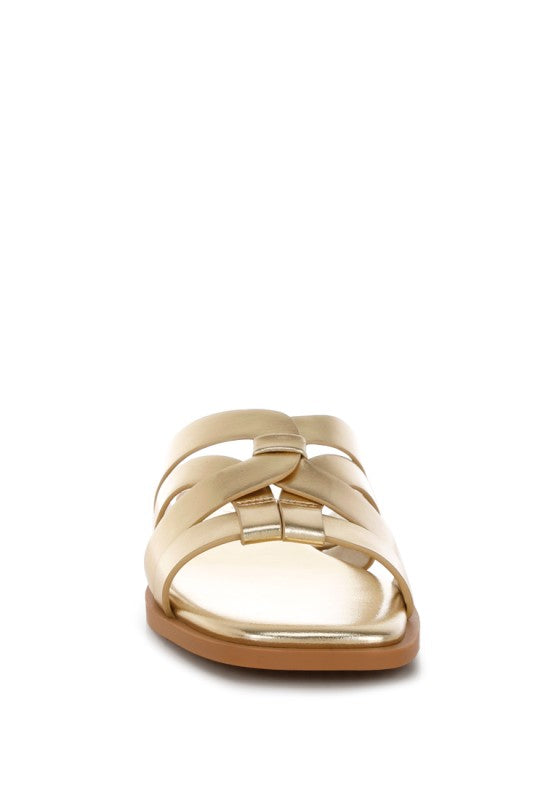 Heble Metallic Faux Leather Slip Ons