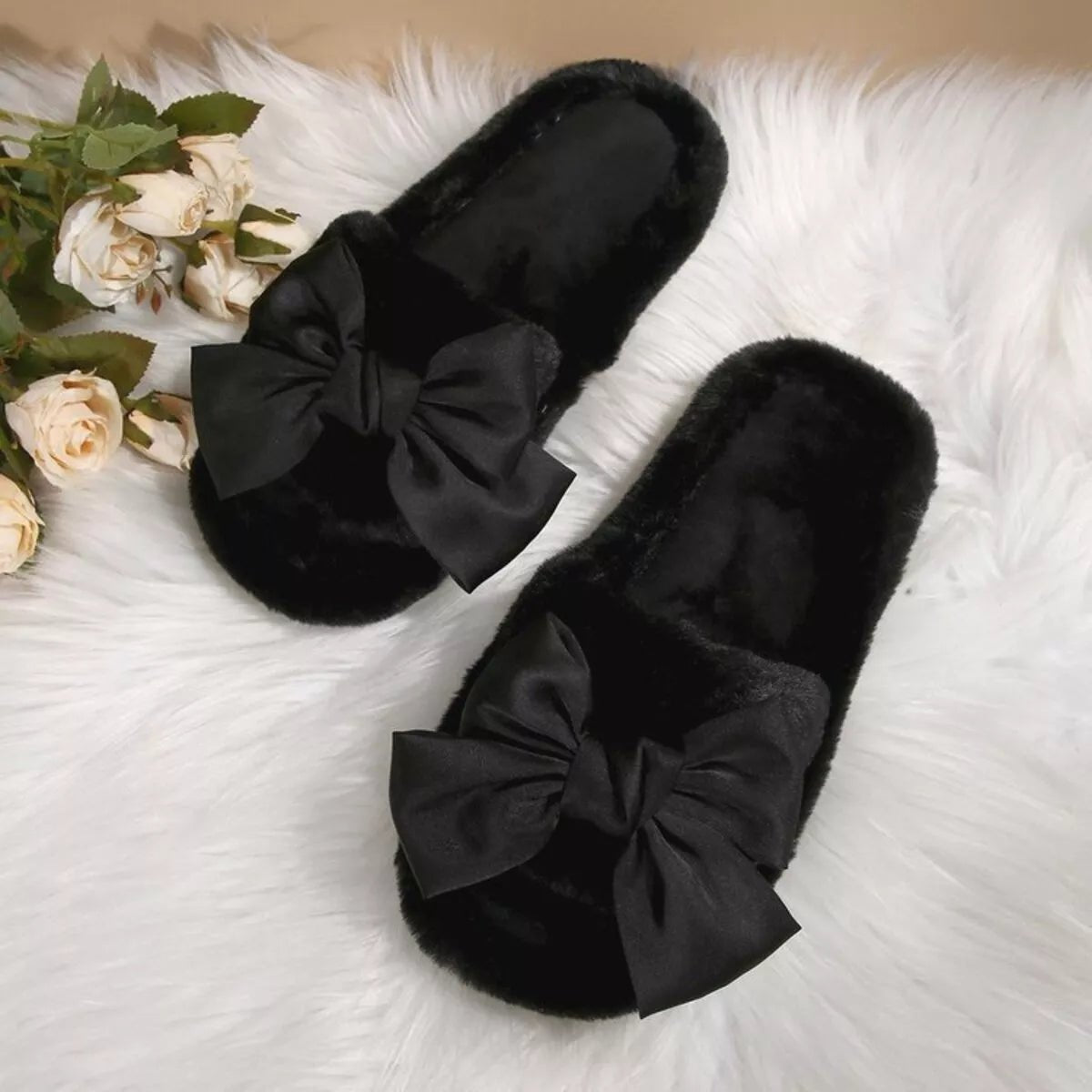 Bow Open Toe Flats Slippers - Loving It Shop