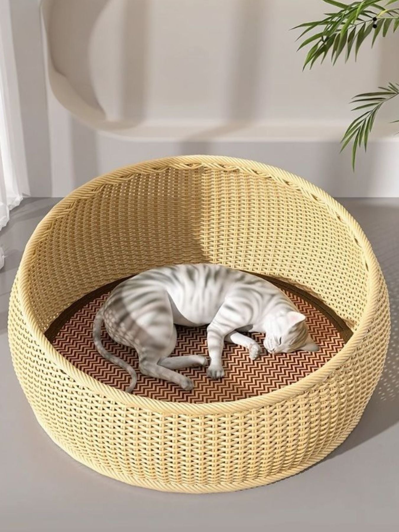 Round Woven Rattan Pet Nest - Loving It Shop