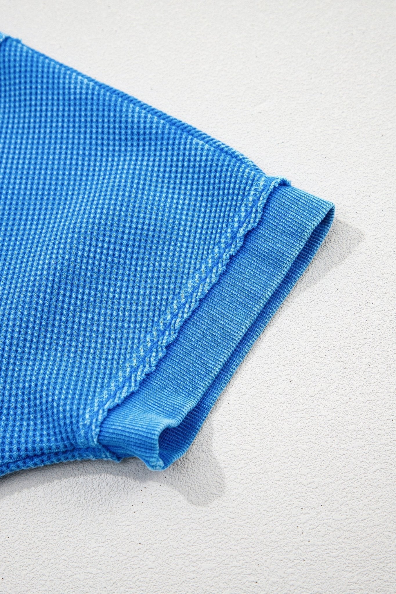 Blue Mineral Wash Star Mesh Patchwork Oversize Tee - Loving It Shop