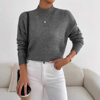 Autumn And Winter Half-high Collar Pullover Women&