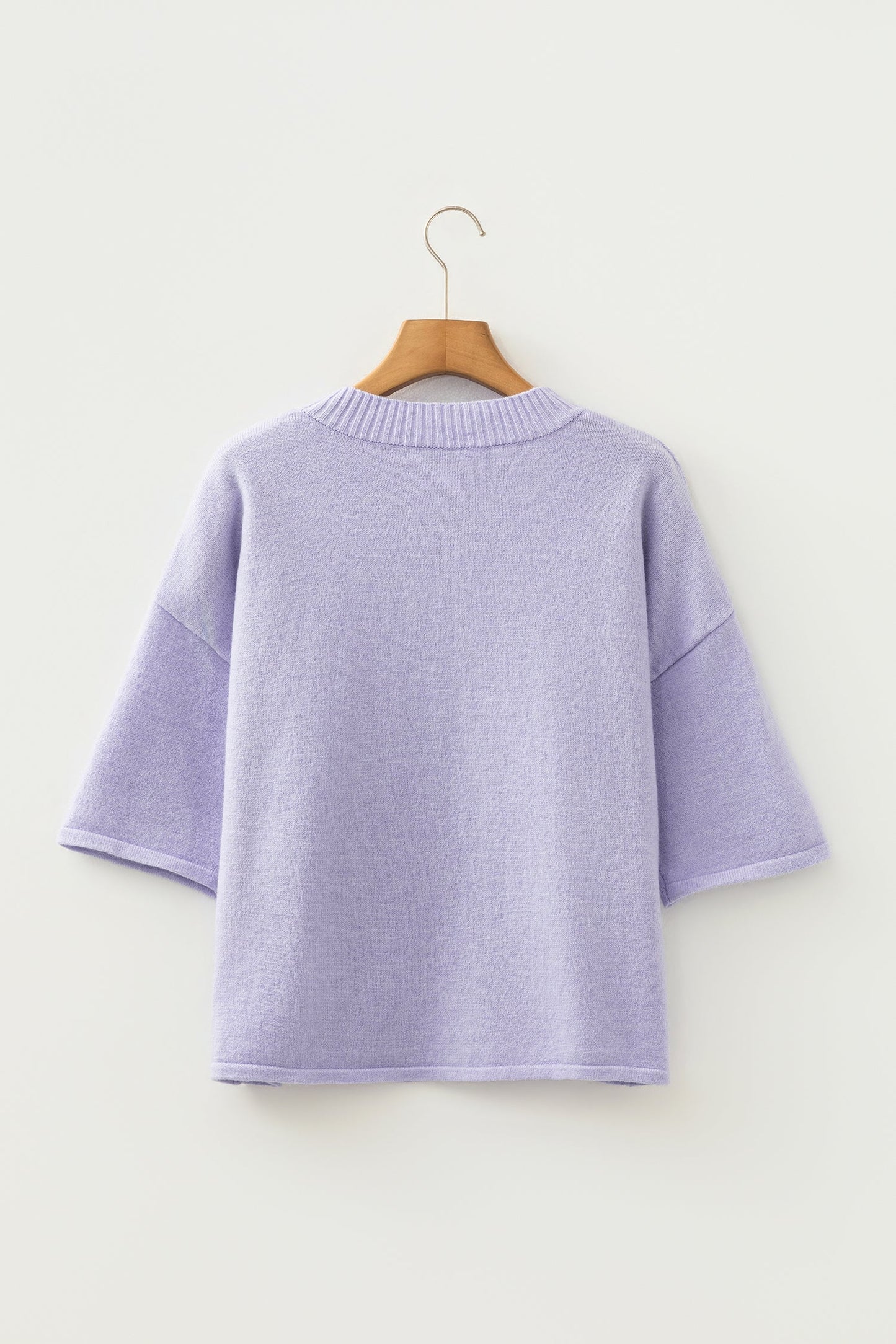 Lavendula 3/4 Sleeve Boxy Knit Button Down Sweater Cardigan