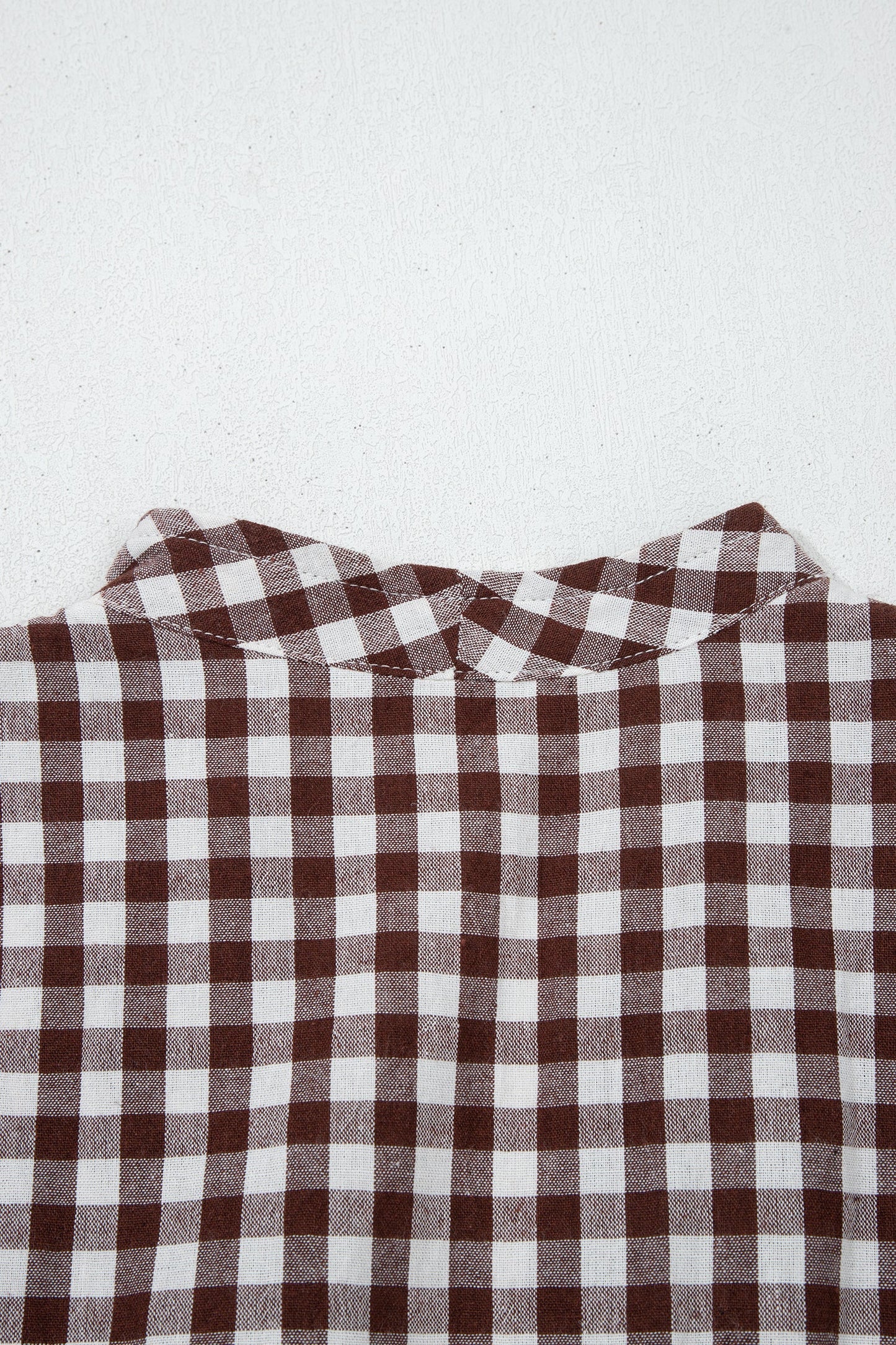 Coffee Plaid Print Full Zipper Cinched Waist Fit Flare Sleeveless Maxi Dress