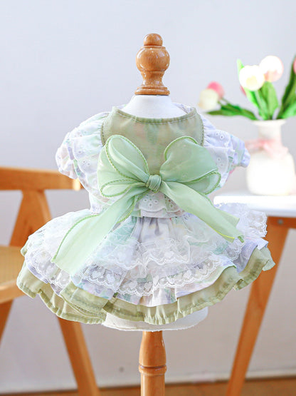 Bow Printed Pet Dress - Loving It Shop
