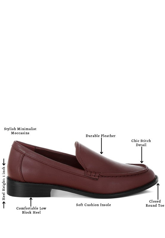 Ninto Low Heel Pleather Loafers