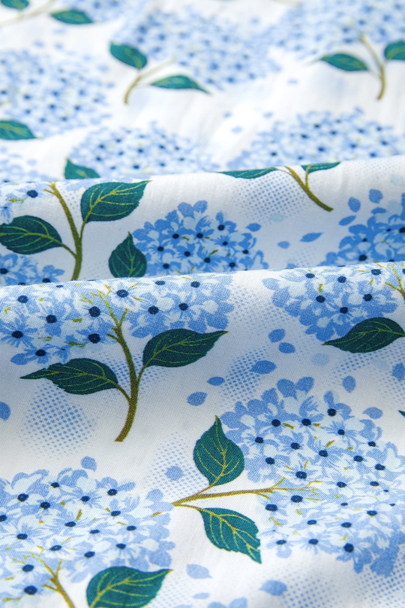 Sky Blue Hydrangea Floral Print Ruffle Trim Flutter Sleeve Long Dress - Loving It Shop