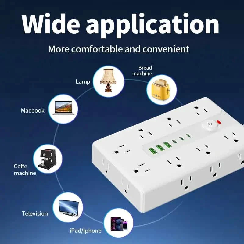 22-in-1 Multi-Functional Power Strip – 16 Sockets, 3 USB-A &amp; 3 USB-C