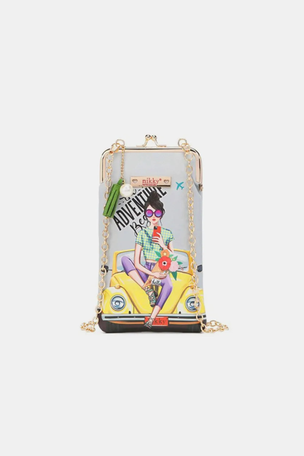 Printed Kisslock Phone and Sunglass Purse