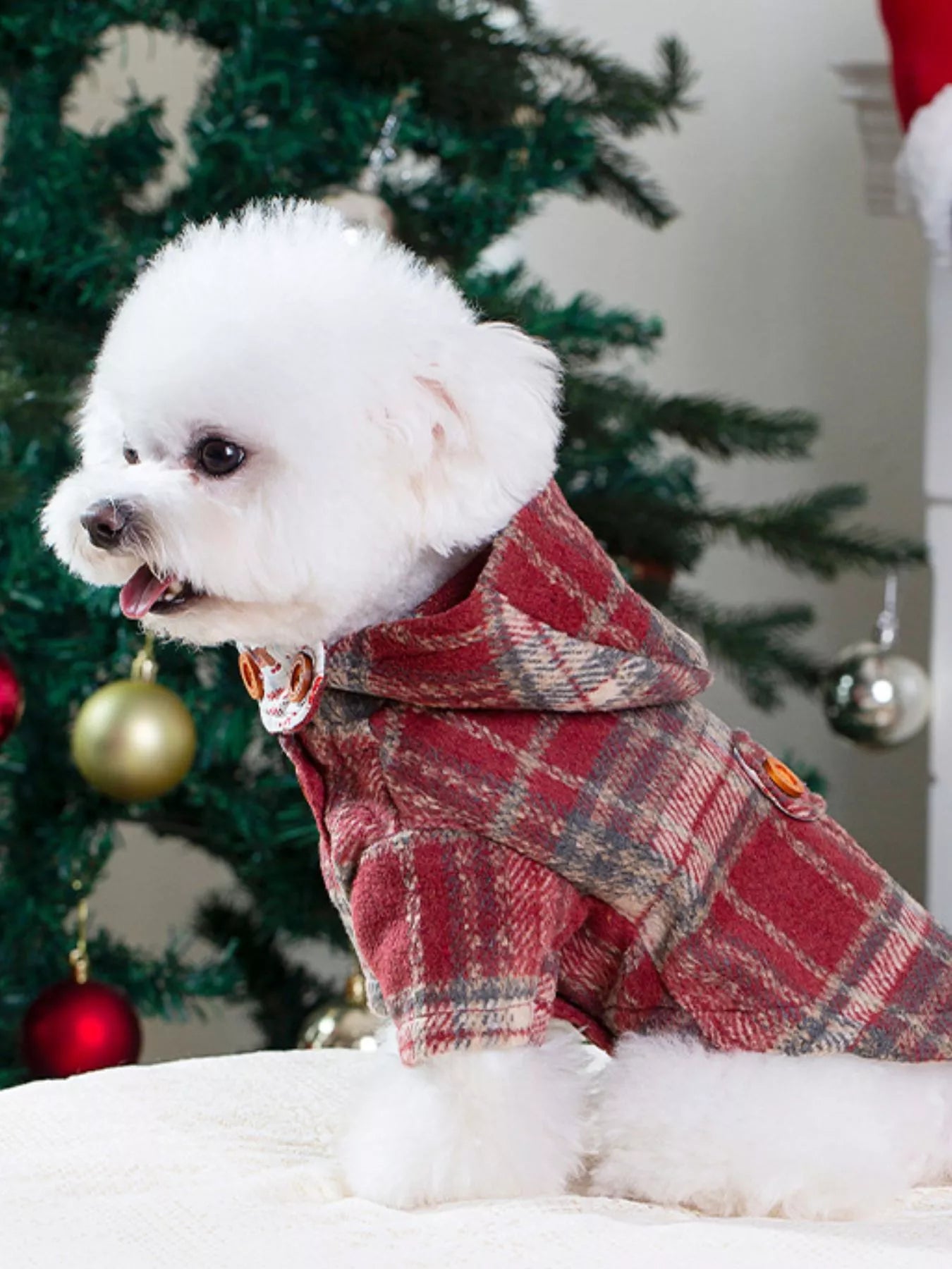 Plaid Button - Down Pet Coat with Hood - Loving It Shop