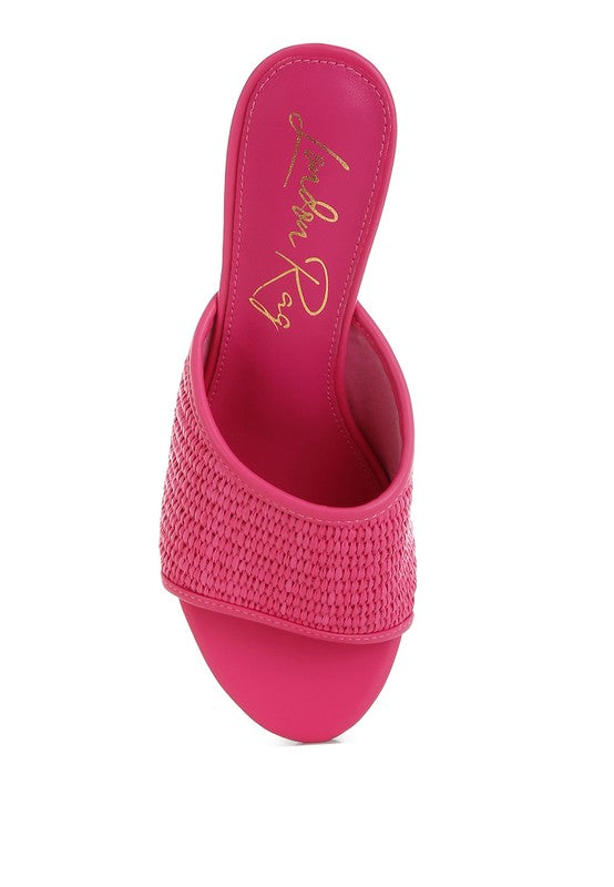 Osminda Raffia Clear Heel Wedge Sandals