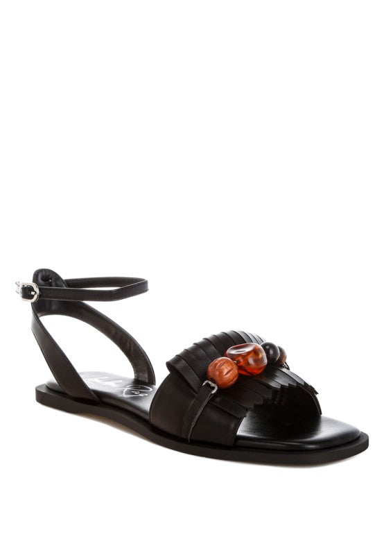 Morgine Beaded Flat Sandals