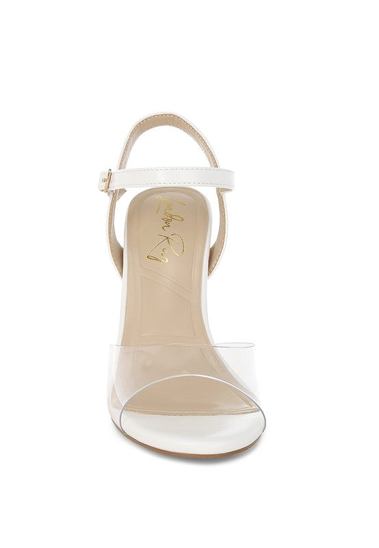 Perta Clear Strap Block Heel Sandals