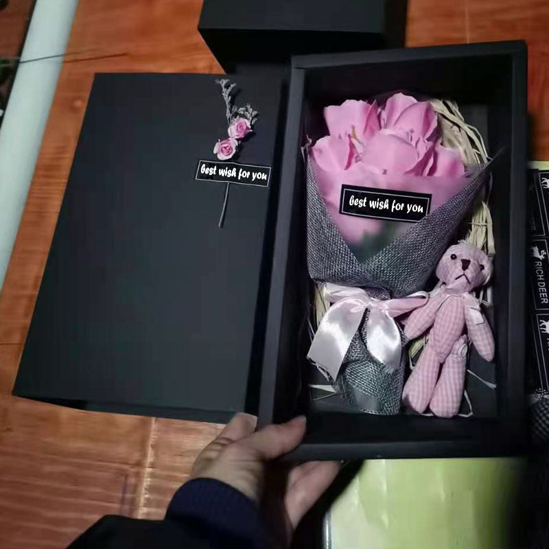 Soap Flower Bear Gift Box Birthday Gift Mother&