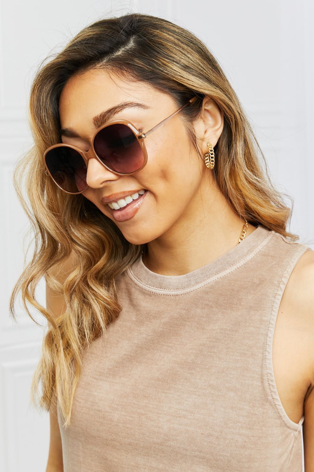 Metal - Plastic Hybrid Full Rim Sunglasses - Loving It Shop