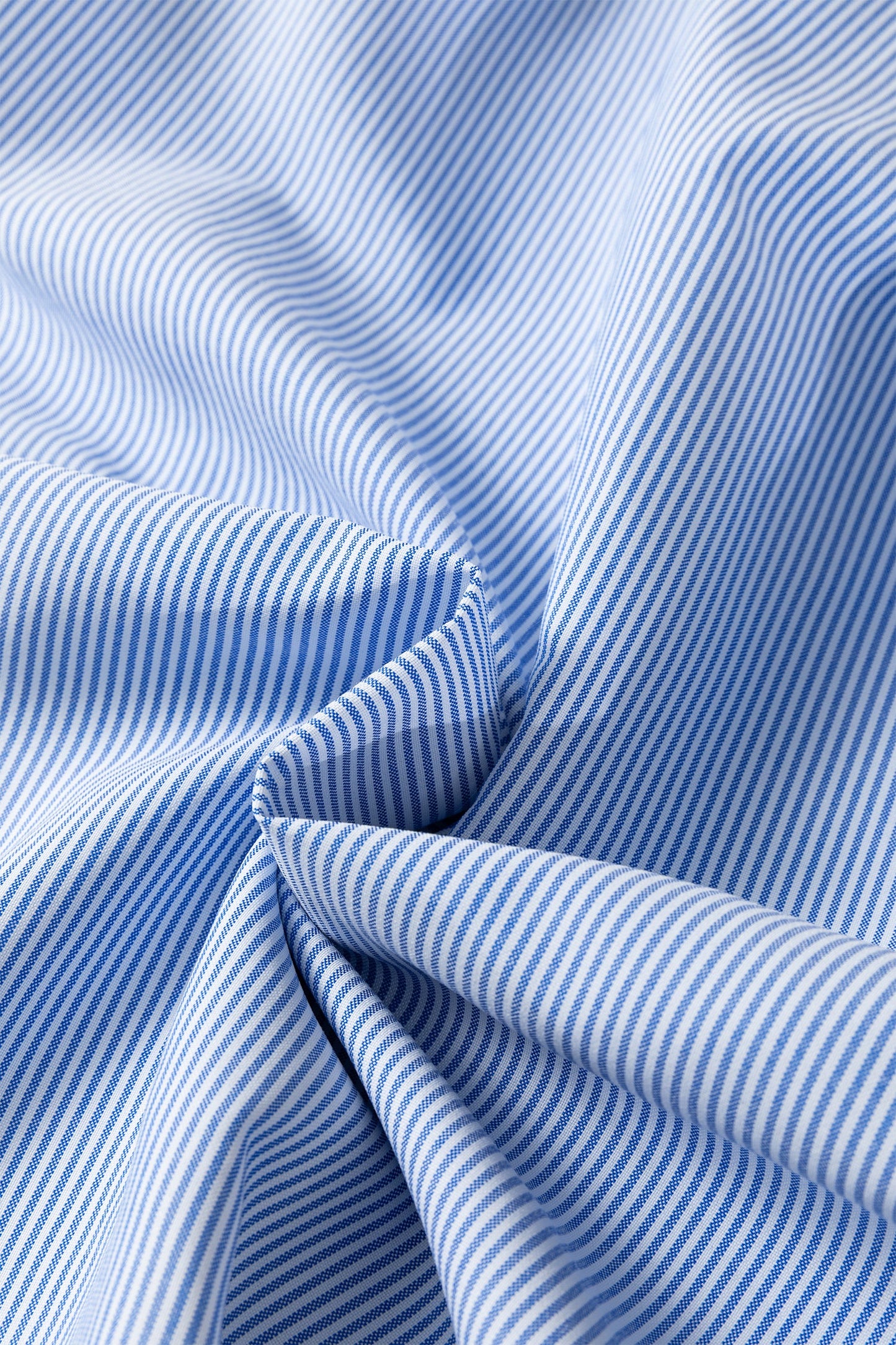 Sky Blue Stripe Shirred Detail Collar V Neck Plus Size Midi Dress