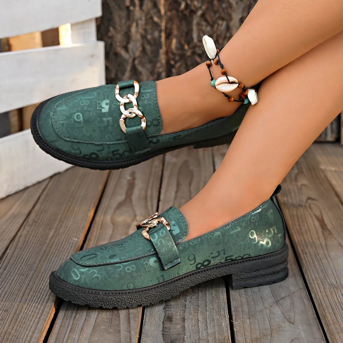 Round Toe Block Heels Loafers - Loving It Shop