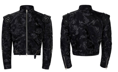 Punk Black Motorcycle Leather Jacket