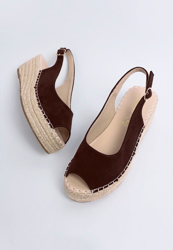 Georna Peep - Toe Espadrille Wedges - Loving It Shop