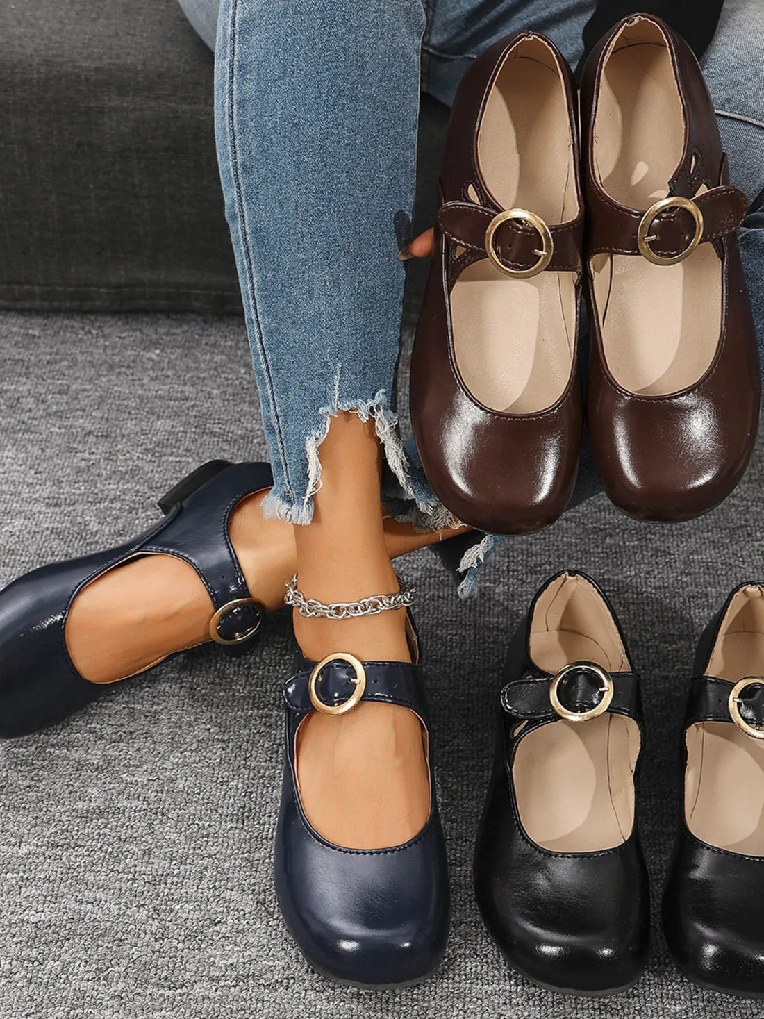 Buckle Strap Mary Jane Loafers - Loving It Shop