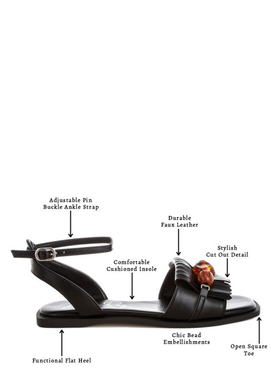 Morgine Beaded Flat Sandals