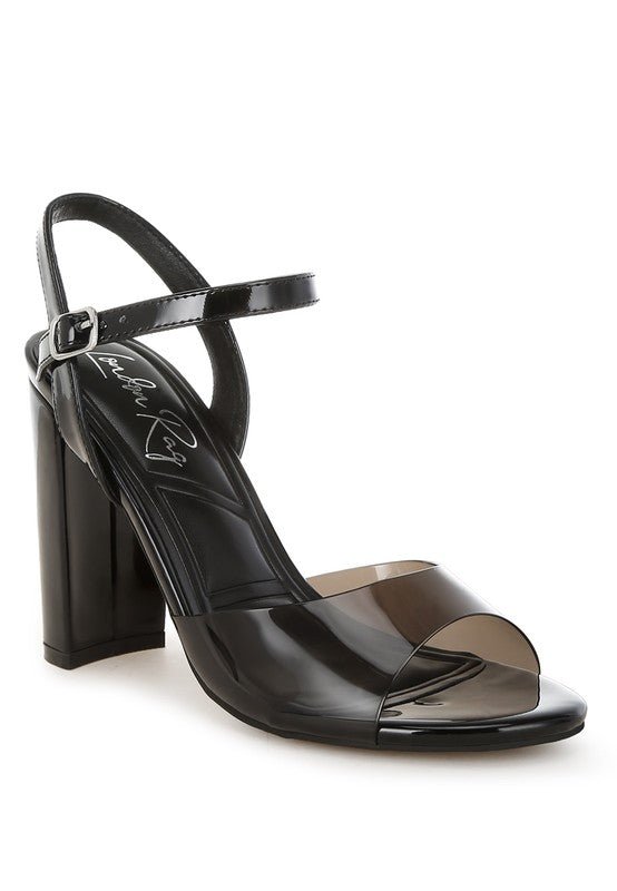 Kessel Tinted Clear Strap Block Heel Sandals - Loving It Shop