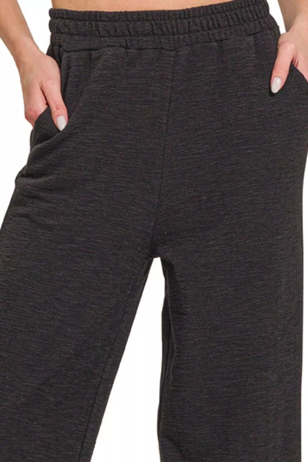 Cotton Slub Wide Leg Pants