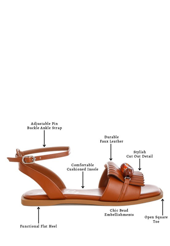 Morgine Beaded Flat Sandals