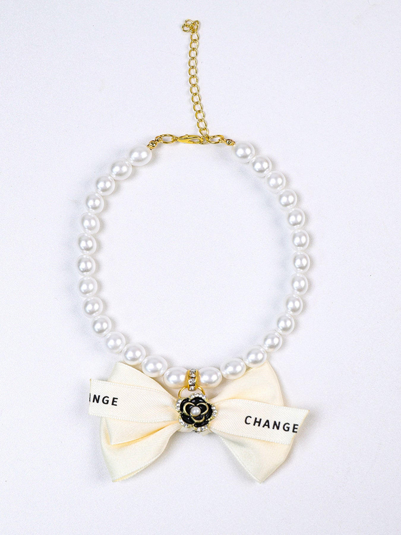 Pearl Bowknot Pet Necklace - Loving It Shop