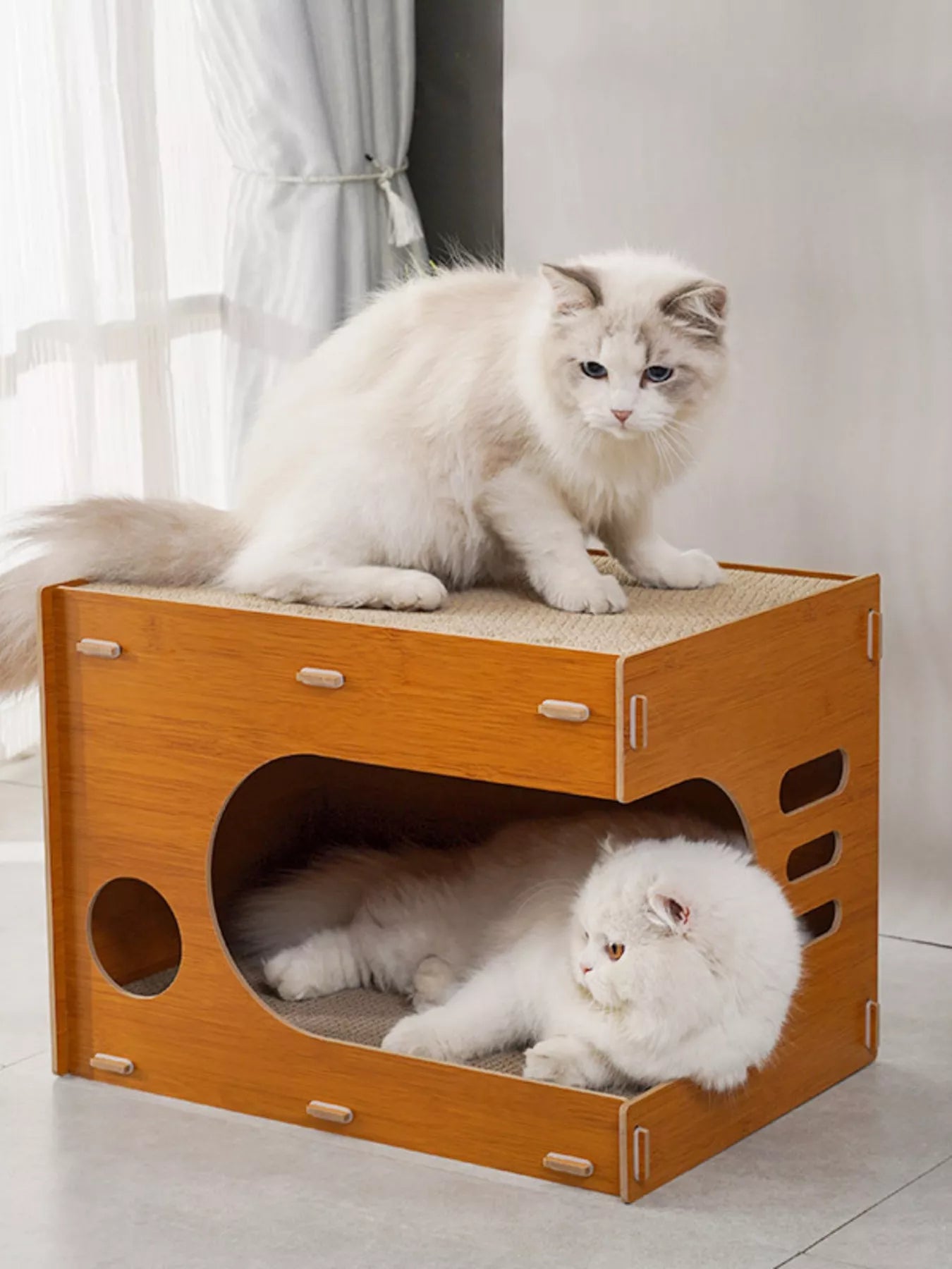 Wooden Corrugated Paper Cat House - Loving It Shop