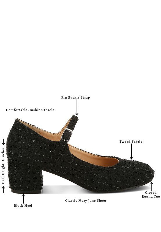 Antara Tweed Mary Jane Sandals - Loving It Shop