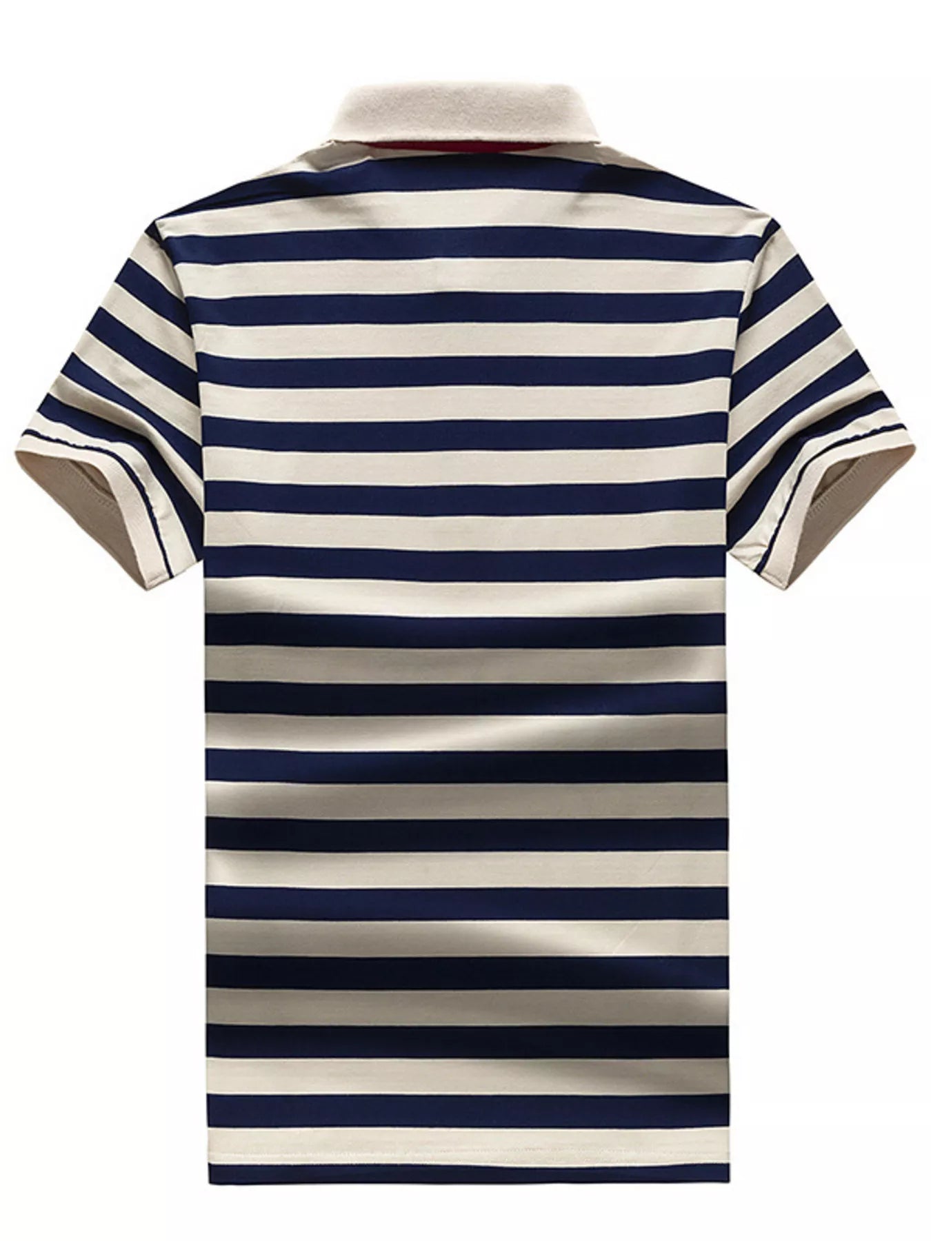 Men's Plus Size Striped Short Sleeve Polo Shirt