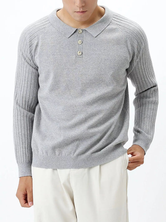 Men's Plus Size Classic Fit Ribbed Sleeve Knit Top - Loving It Shop