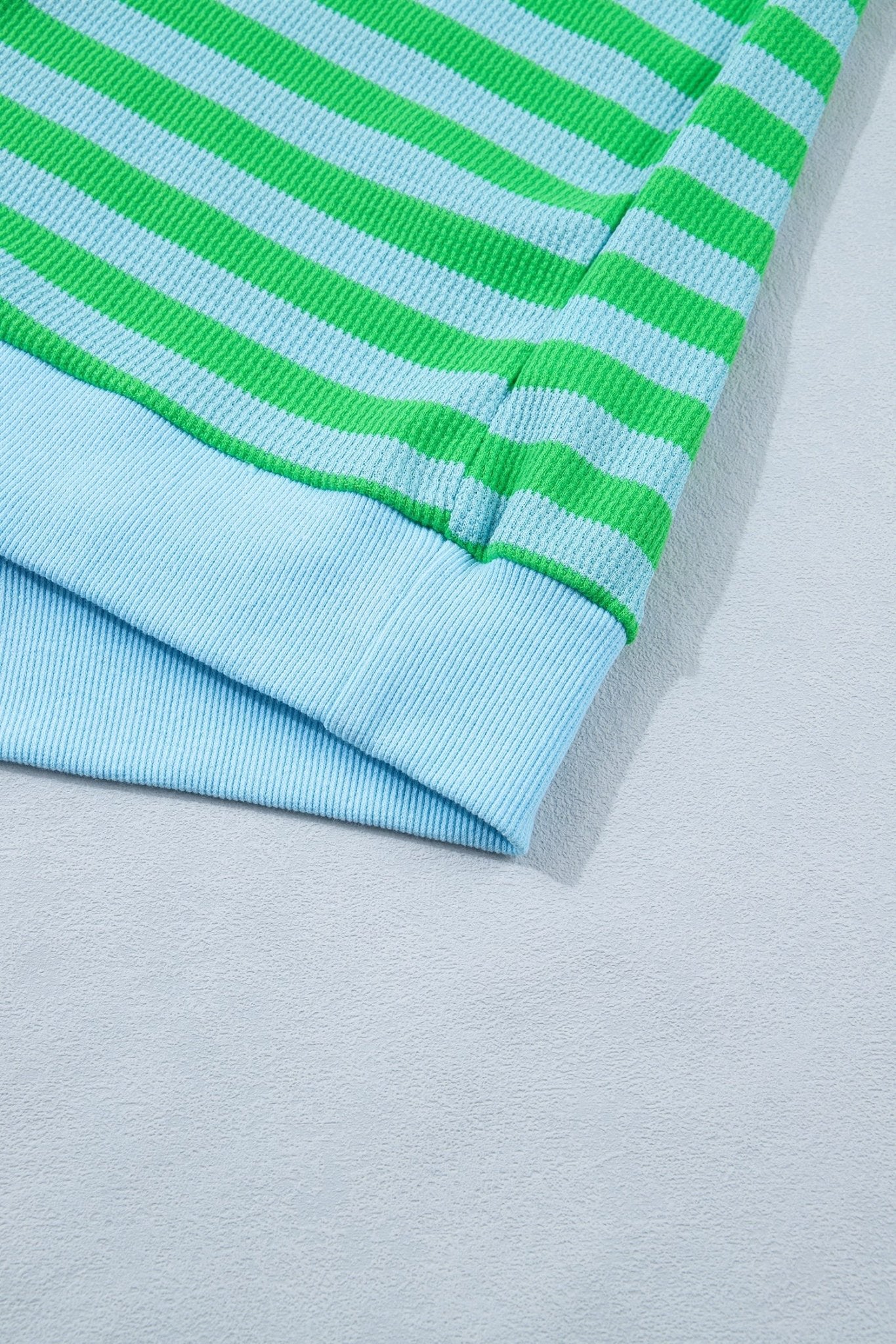 Green Stripe Puff Short Sleeve T Shirt Matching Shorts Set - Loving It Shop