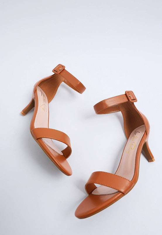 Feruda Faux Leather Kitten Heel Sandals