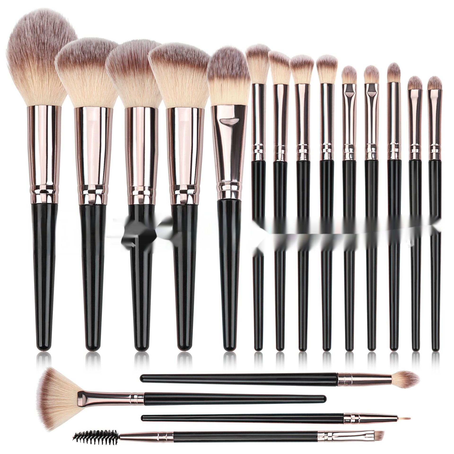 Black Makeup Brush Set – Face &amp; Eyes
