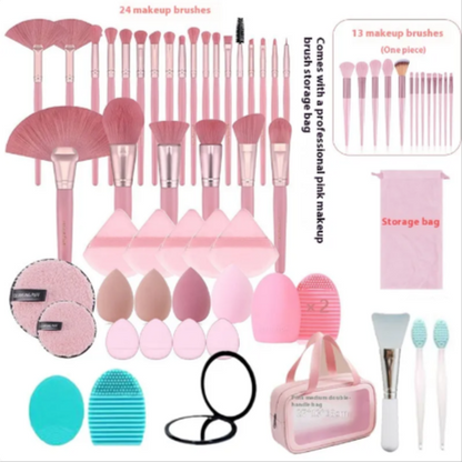 Makeup Brush &amp; Puff Travel Set