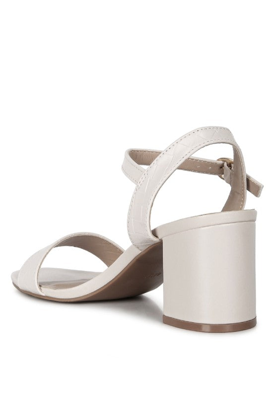 Poiret Woven Strap Block Heel Sandals