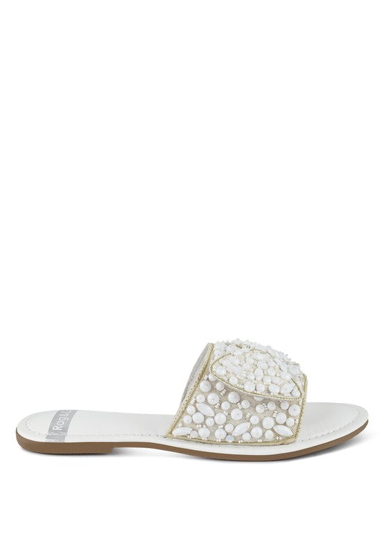 Pipa Big Bow Beaded Flats