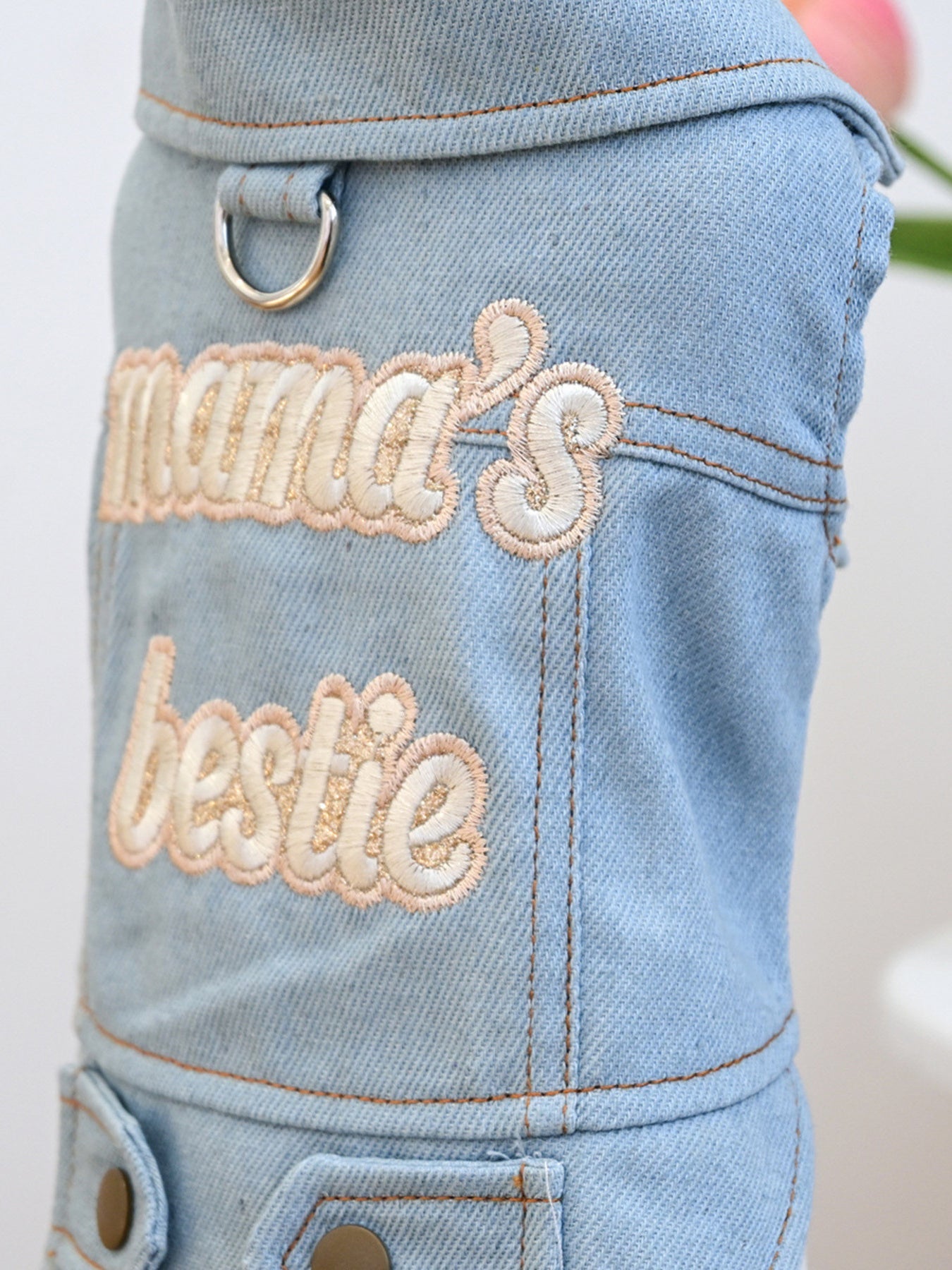 Embroidered Denim Pet Jacket - Loving It Shop