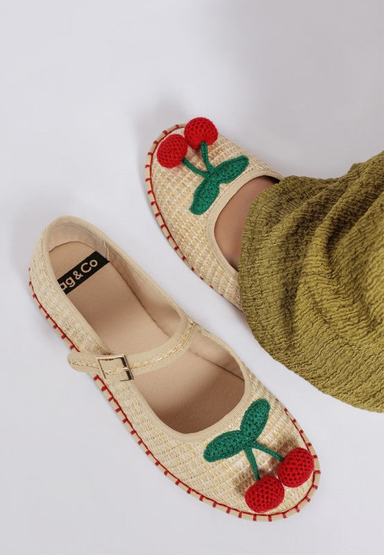 Brunch Date Cherry Accent Mary Jane Flats